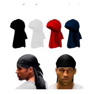 Kit 4 Bandana Durag Dureg Waves Branco Preto Azul Vermelho