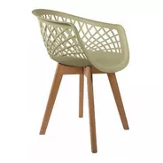 5 Cadeiras Web Cloe Clarice Sidera Base Wood - Artiluminacao