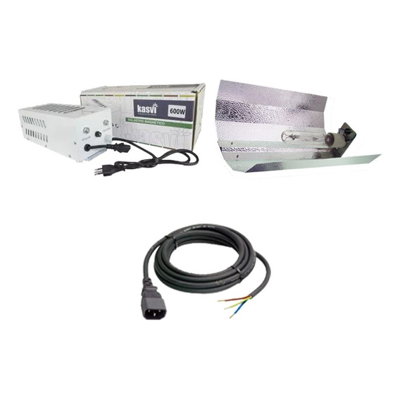 Balastro Magnetico Plug&play 600w + Reflector + Cable Iec
