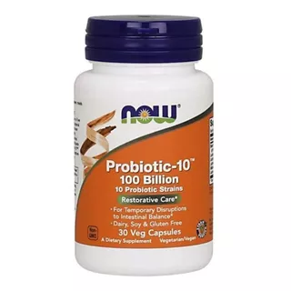 Probiótic-10 100 Bilhões 30 Vegan Caps Now Foods