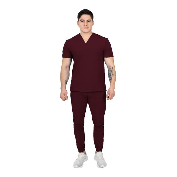 Pijama Medica Quirúrgica Jogger Hombre Vino