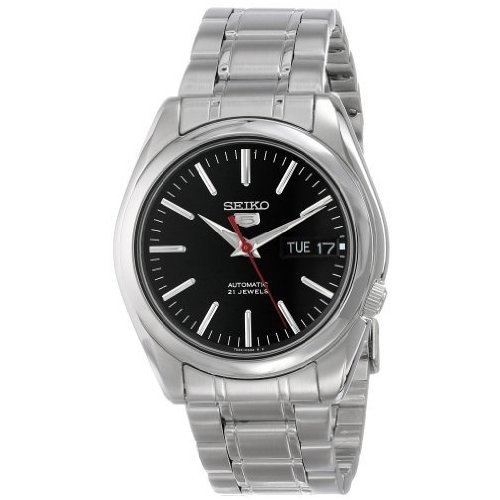 Reloj Automático Para Hombre Seiko Snkl45 5-7s Color de la correa Plateado Color del bisel Plateado Color del fondo Negro