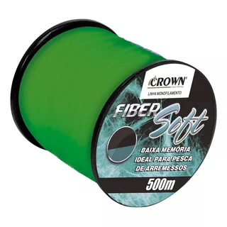 Linha Monofilamento Fiber Soft 0.33mm Crown 500m Verde