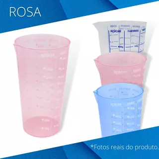 Copo Plastico Medidor Dosador Receitas Graduado 500 Ml Cor Rosa