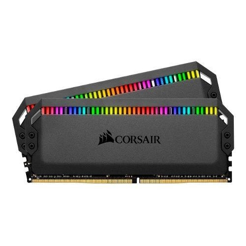 Memoria RAM Dominator Platinum RGB gamer color black 16GB 2 Corsair CMT16GX4M2C3000C15