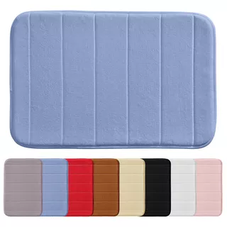 Tapete De Banheiro Antiderrapante Super Soft Macio 60x40cm Cor Azul