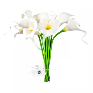 5 Flor Copos De Leite Silicone Artificiais 35cm Brancos Casa
