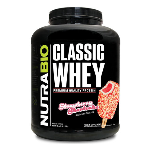Classic Whey 100% Protein Pure - Nutrabio- 5 Lbs Sabor Strawberry Shortcake