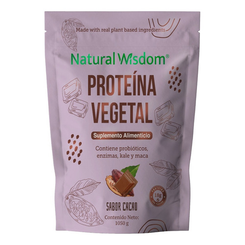 Nw Proteina Vegetal Vegana Orgánica Polvo 1050gr Rendimiento Sabor Cacao
