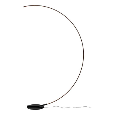 Lampara De Pie Curva Moderna Morti Negra Led Dimerizable Negro
