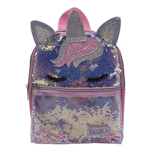 Mochila Niña Nena Rosa Lentejuelas Unicornio PuLG | MercadoLibre