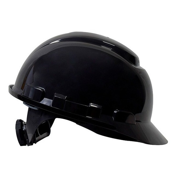 Casco De Seguridad Negro Ingeniero Obra Construccion