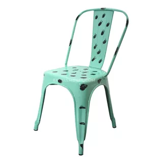 Silla Estilo Tolix Galvanizada Metal Amarillo Decorado Hogar Color De La Estructura De La Silla Menta