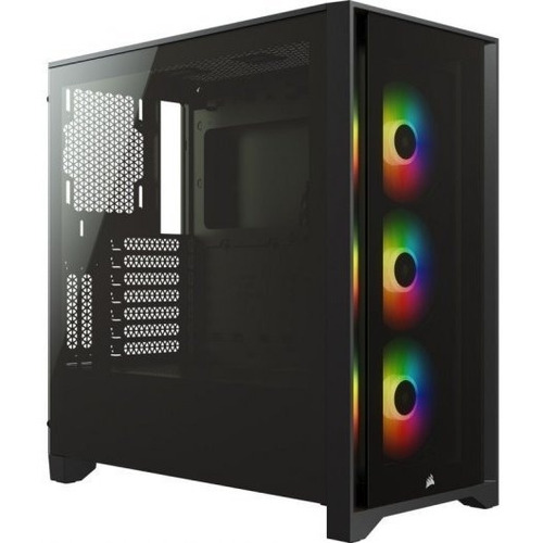 Case Gamer Corsair Icue 4000x Rgb Tres Fans Vidrio Tem Negro