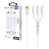 Cable 3 En 1 Micro Usb Tipo C Compatible Lightning Roca 1.2m Color Blanco