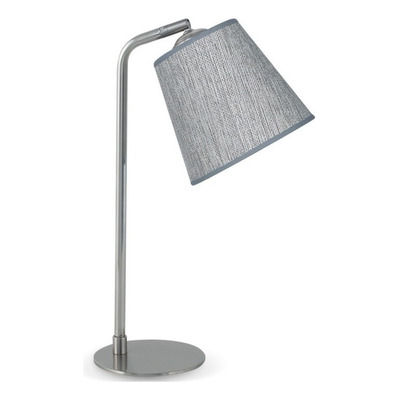 Velador Lampara De Escritorio 1 Luz Led E27 Campana Cañamo Plateado Gris
