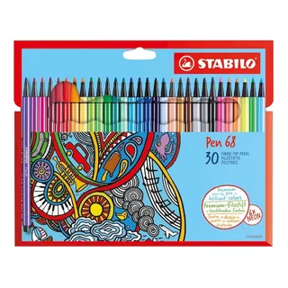 Marcador Stabilo Pen 68 Estuche Carton X30u