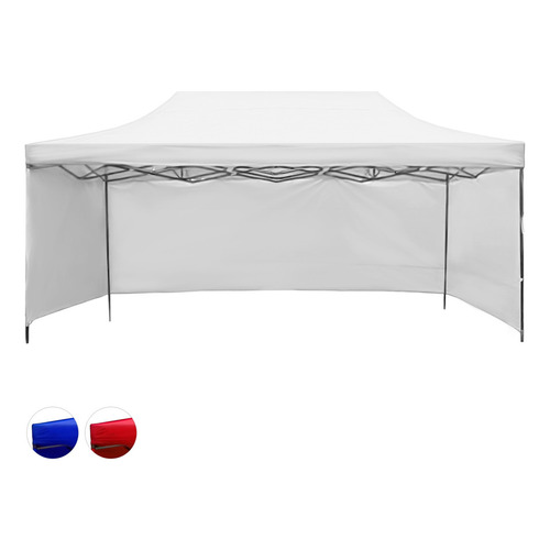 Carpa Toldo Plegable Con Paredes 3x4.5 Lona Impermeable 600d Color Blanco