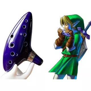 Ocarina Of Time The Legend Of Zelda 12 Furos Cerâmica Barato