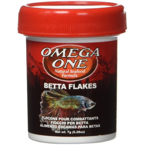 Omega One Betta Flakes 7g Alimento Para Peces Beta Hojuelas Escamas A Base de Salmón Arenque Proteina 43%