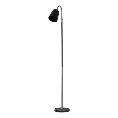 Lampara Velador De Pie Febo Negro Apto Led E27 Mc