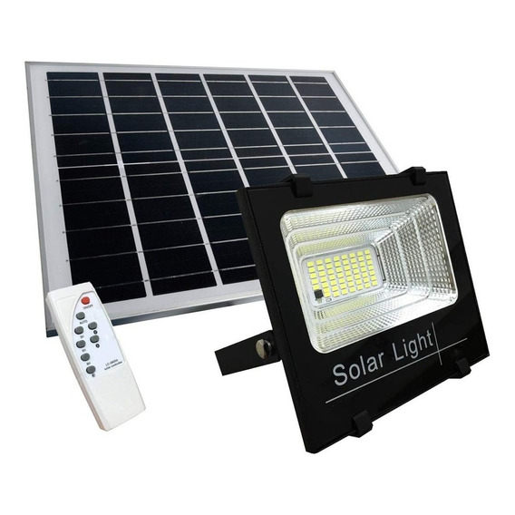 Foco Solar Led 100w Con Control Fotocelula Panel Completo Of
