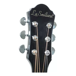 La Sevillana Fo-300ceq Guitarra Electroacústica Abeto Negra Color Negro Orientación De La Mano Diestro