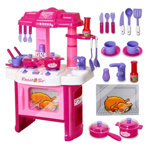 Cocina Con Horno Rosa Luz Sonido Accesorios Zippy Toys Color Rosa chicle
