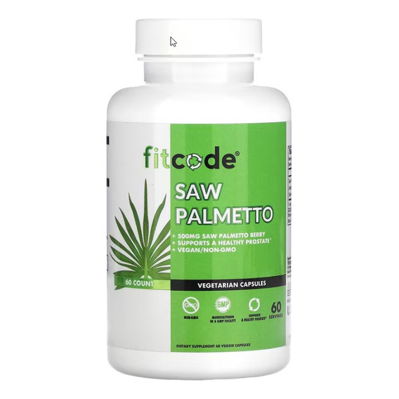 Saw Palmeto Fitcode 500 Mg, 60 Cápsulas Importado Usa