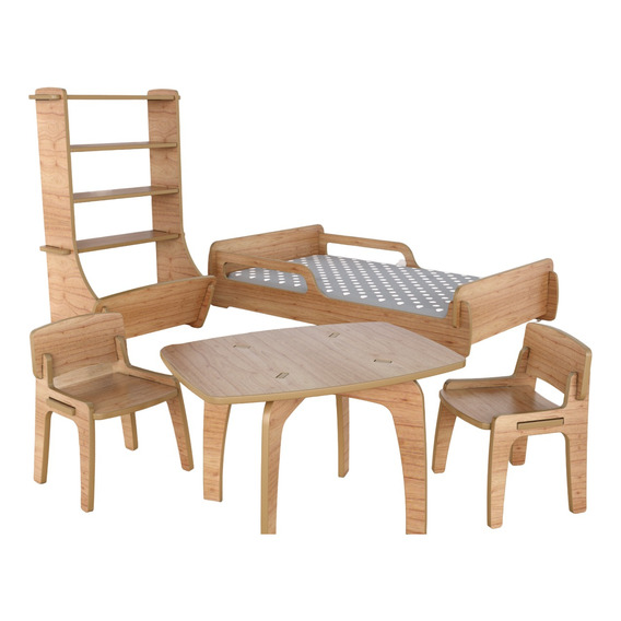 Combo Bebé Paraíso Cama Montessori Juguetero Mesita 2 Sillas