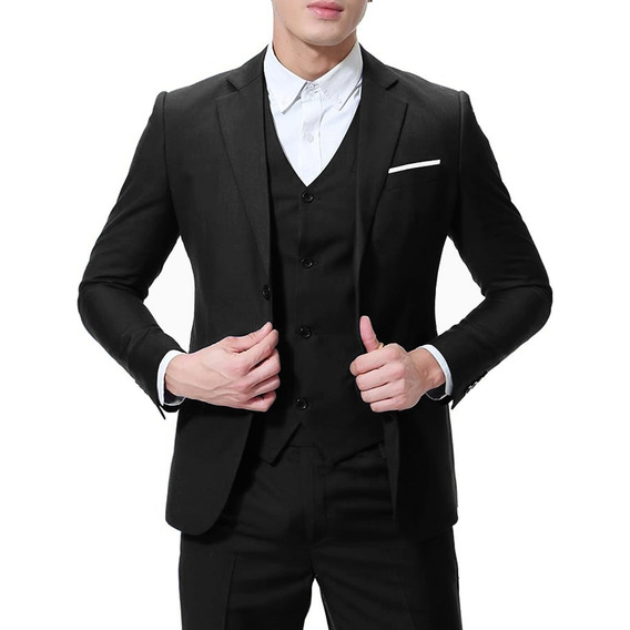 Alta Calidad Casual Slim Fit Traje De Hombre De Color Sólido