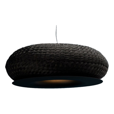 Lampara Colgante Led Valle L Tejido Negro Ng 78cm Mmo