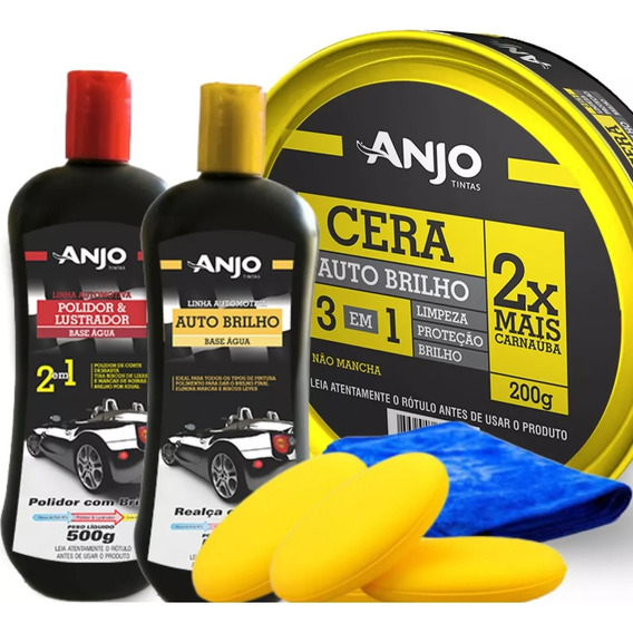 Kit  Pulido 3 Pasos A Mano 7 Artículos /cera Autos