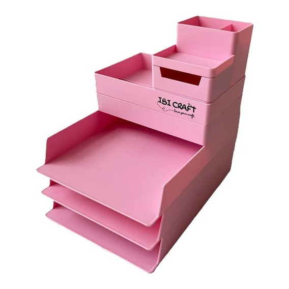 Organizador Escritorio Ibi Craft Plástico 6 Piezas Apilables