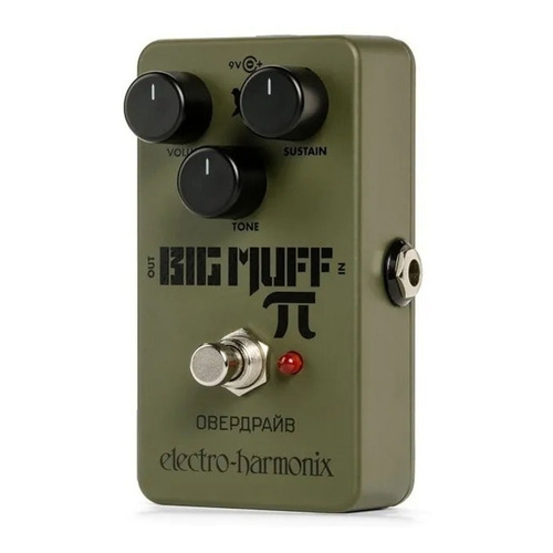 Pedal Electro Harmonix Fuzz Sustain Green Russian Big Muff Color Verde Oscuro