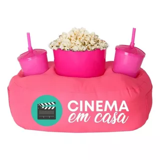 Almofada Porta Pipoca Rosa Cinema Em Casa Desenho Do Tecido Estampado
