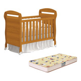 Berço Mini Cama Danny Com Colchão D18 De 10cm - Reller Cor Savana