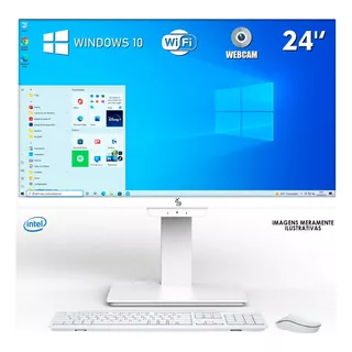 All In One Branco I5 8gb Ram Ssd 960gb Tela 24'' Wifi Webcam 110v/220v