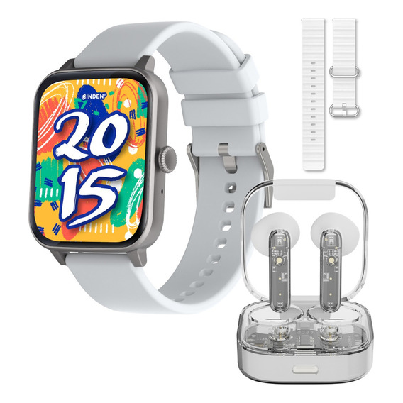 Smartwatch Binden Reloj Inteligente Pantalla 1.8” Recibe Llamadas Deportes Resiste Salpicaduras Audífonos Tws