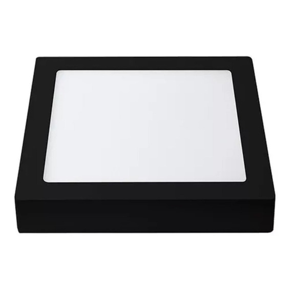 Panel Plafon Led 18w Cuadrado Negro Calido 3000k Macroled