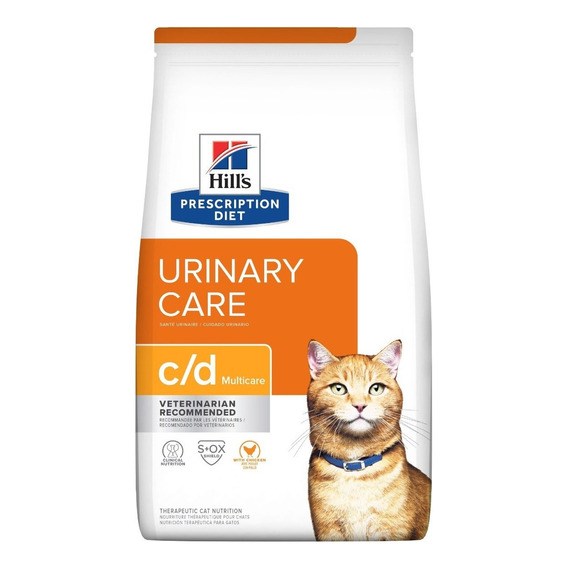 Alimento Hill's Prescription Diet Urinary Care c/d para gato adulto sabor pollo en bolsa de 1.8kg