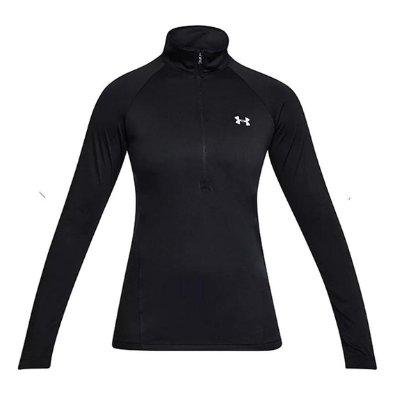 Polera Primera Capa Mujer Under Armour 1/2 Zip Ua Tech Negro