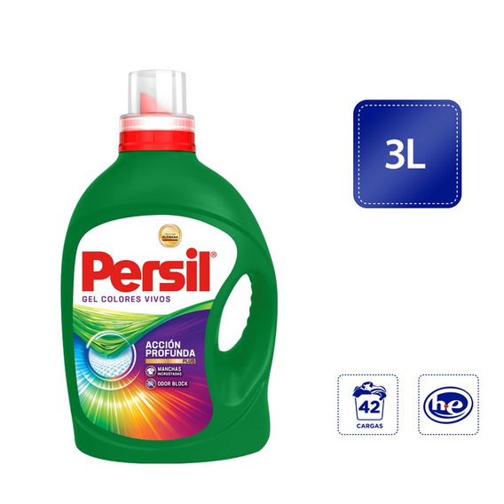 Detergente Líquido Persil Colores Vivos Acción Profunda 3l