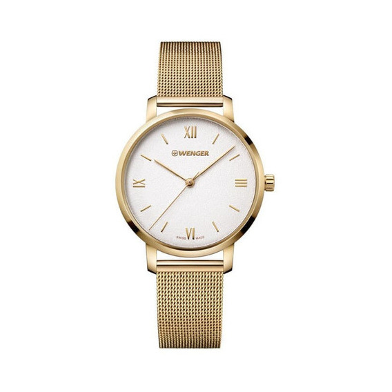 Reloj Wenger Metropolitan Donnissima Gold para mujer, color de fondo blanco