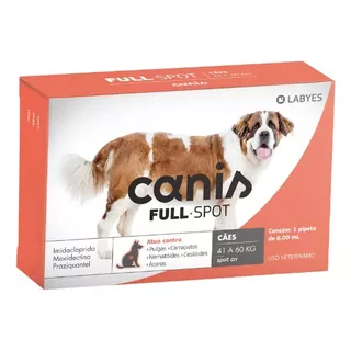 Antipulgas E Vermifugo Canis Fullspot Cães 41 A 60kg 6,00ml