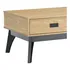Mesa De Centro Living 2 Cajones 100% Madera Maciza Negro