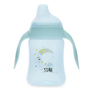 Copo Para Bebê Bico Silicone Com Alça 250ml Azul Star- Lolly