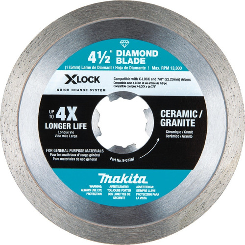 Disco Diamante Rin Continuo 4-1/2 X Xlock Makita E07397 Color Plateado