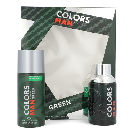 Set Benetton Colors Green 2pz 100ml Edt Spray