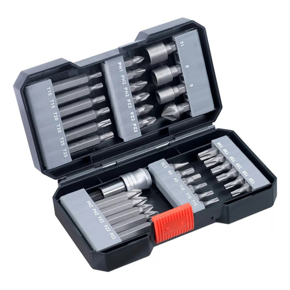 Juego Set Kit Puntas Hexagonal 1/4 Kwb 34 Pzs Estuche - Rex